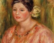 皮埃尔 奥古斯特 雷诺阿 : Head of a Young Girl in Red